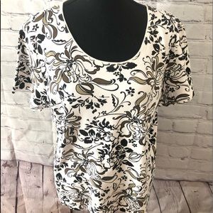 Karen Scott Top T-shirt Black/White Size L